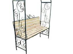 Скамейка металлическая с брусом и перголой Виток 8  1500х500х2300мм