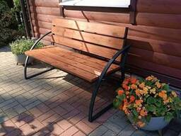 Скамейка металлическая с брусом Виток 4  1500(1700)х450(800)х900(850)мм