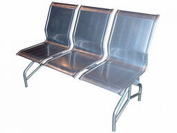 Скамья металлическая 3-секционная с перфорированными сидениями "Тайфун-ПРЕМИУМ"