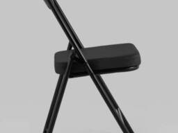 Складной стул Джонни экокожа черный каркас черный матовый