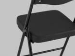 Складной стул Джонни экокожа черный каркас черный матовый - фото 2