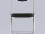 Складной стул Джонни экокожа черный каркас металлик - фото 3
