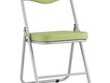 Складной стул Джонни экокожа салатовый каркас металлик - фото 3