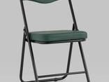 Складной стул Джонни экокожа зелёный каркас черный матовый - фото 2