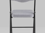 Складной стул Джонни велюр серый каркас черный матовый - фото 1