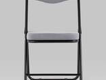 Складной стул Джонни велюр серый каркас черный матовый - фото 3