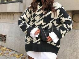 Стильный черно-белый джемпер!