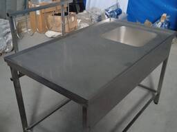 Стол ветеринарный, разделочный, универсальный ( с ванной и крюками для подвески)