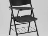 Стул складной банкетный со столиком и полкой черный - фото 3