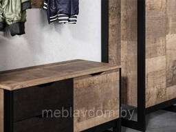 Тумба для обуви Стокгольм Дуб гранж песочный/железный камень