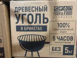 Уголь древесный FISH&amp;FOOD в брикетах 1 упак/5 кг
