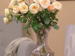 Ваза 22 см нежный розовый для цветов в интерьер стекло тяжёлая .