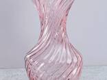 Ваза 22 см нежный розовый для цветов в интерьер стекло тяжёлая . - фото 2