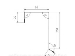 Ветровая торцевая фальц 65х120 мм 9005 глянец