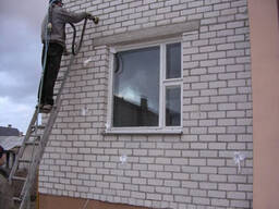 Утепление зданий пеноизолом методом заполнения пустотелых ст